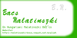 bacs malatinszki business card